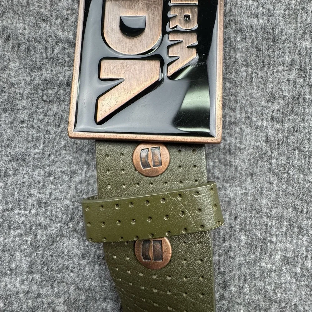 Armada Snowboards Belt Belt Buckle Green Leather Sz Large 36-40
